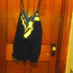 Blue spaghetti strap lady's top